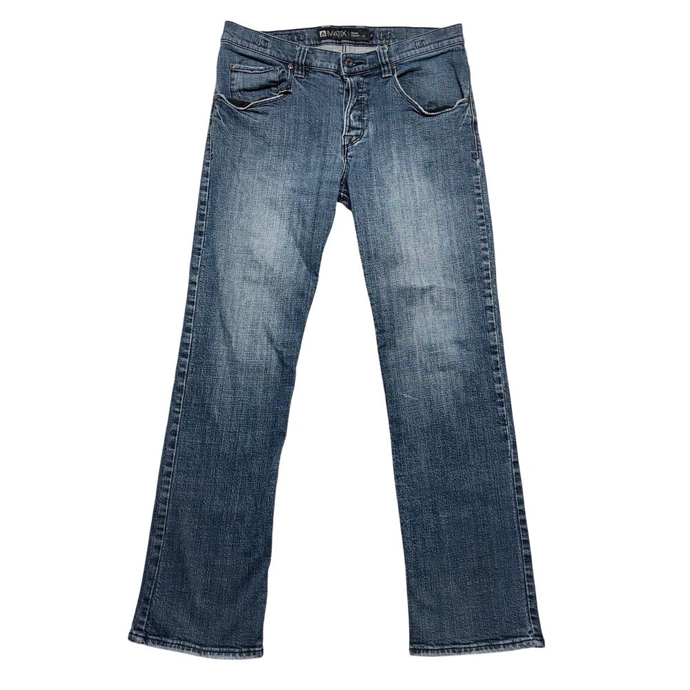 Matix Miner Jeans Mens 30x30 Indigo Stretch Straight Leg Denim Button Fly Casual